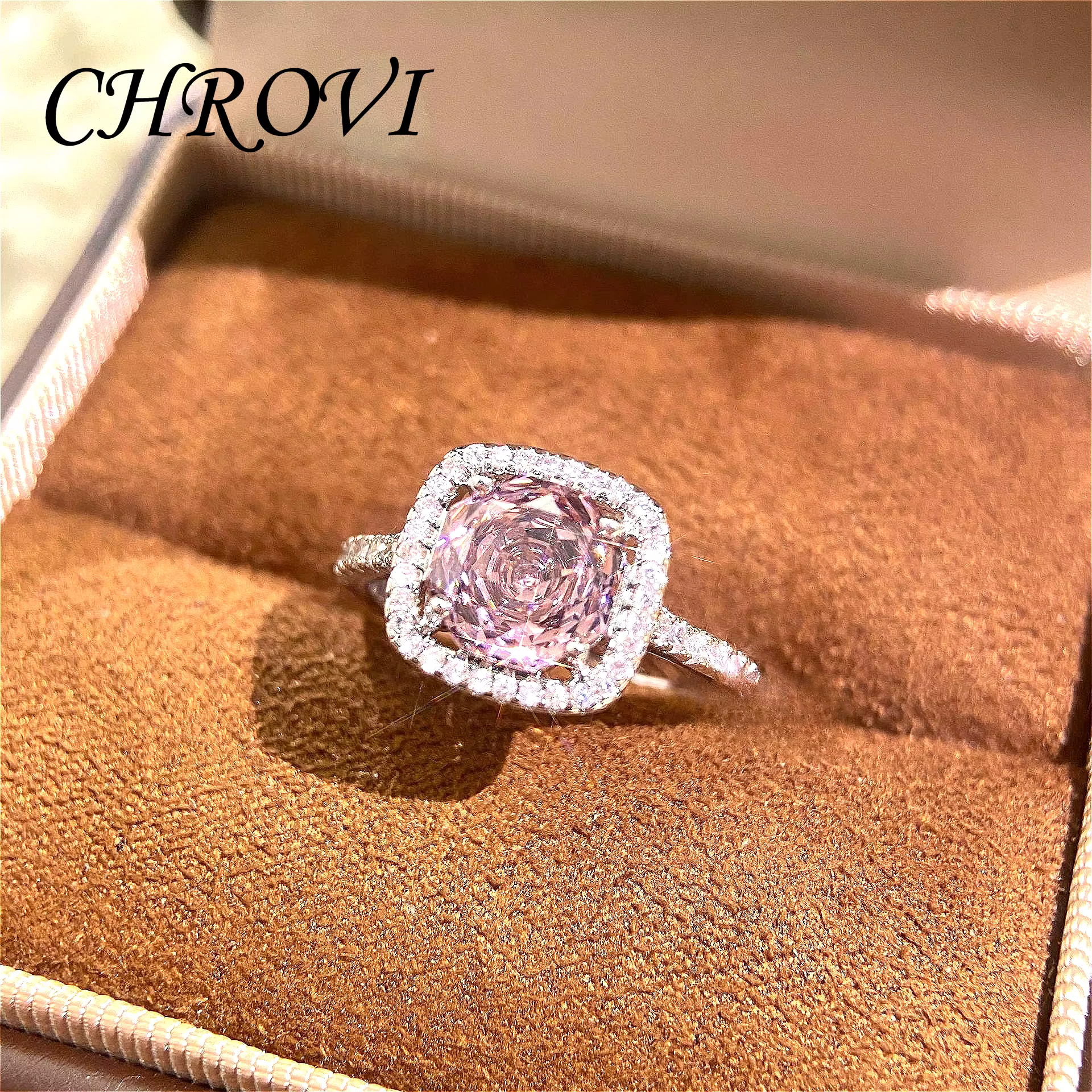 Bague octogonale en argent sterling 925 sertie de diamants, style luxe léger, haut de gamme, avec di
