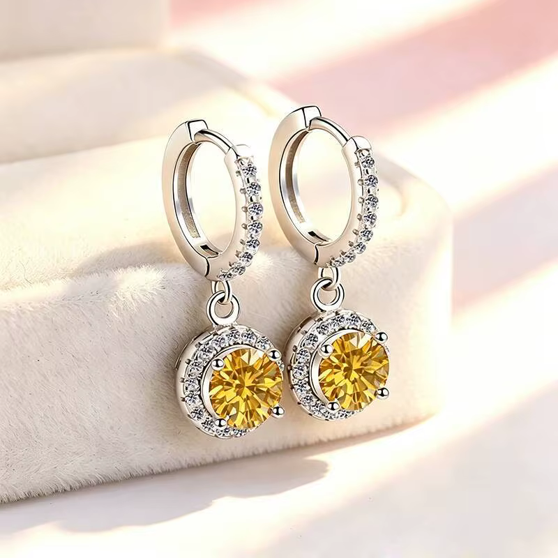 JoiasHome – boucles d'oreilles en Moissanite couleur D 1CT pour femmes, en argent Sterling S925, sci