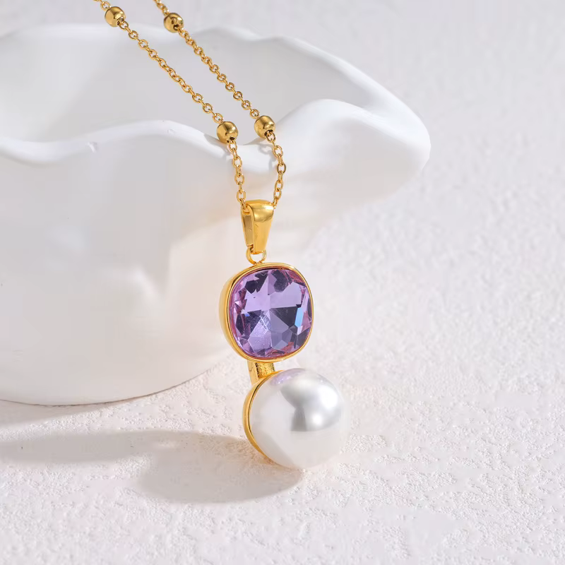 EILIECK – ensemble de collier et boucles d'oreilles ovales en émail avec fleurs, ensemble de bijoux 