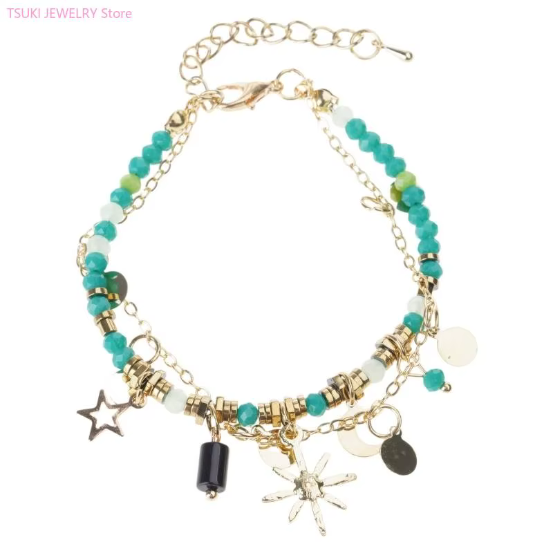 62KE – Bracelet à fleurs, bijoux à mode, à breloques distinctives, pour toutes les occasions