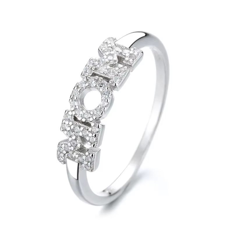 Trumium 100% 925 bague en argent Sterling maman Zircon lettre anneaux pour femmes bijoux fins annive