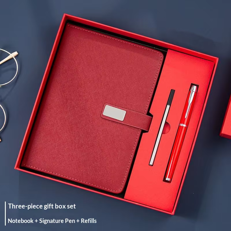 Ensemble d'affaires de luxe en cuir PU comprenant un carnet et un stylet avec recharge – Cadeau pour