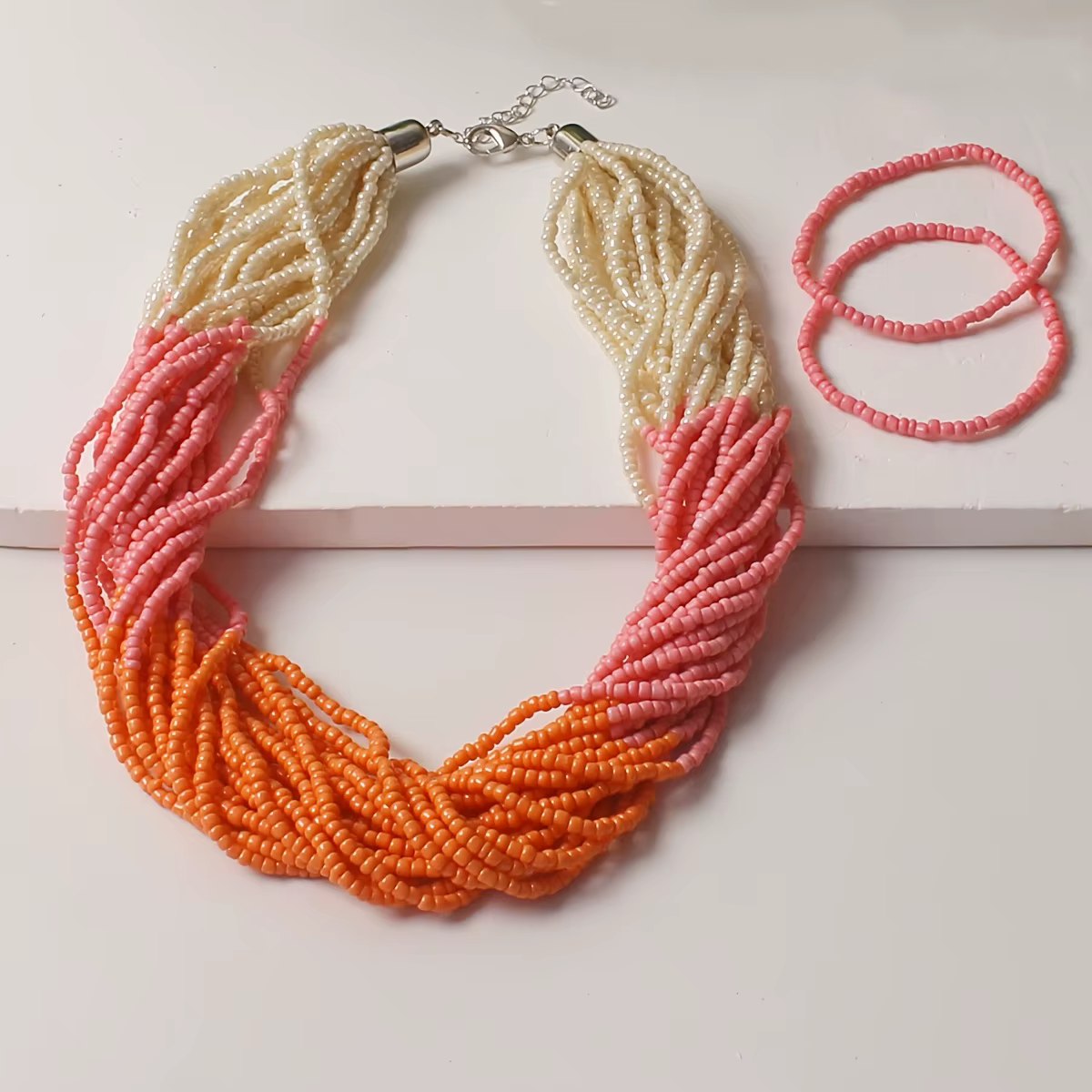 Nouveau Western Vintage bohème femmes bijoux multicouche mélange de perles de rocaille en verre coll