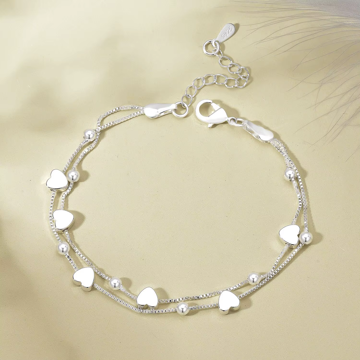 925 Bracelets en argent Sterling femme coeur boule chaîne bracelet à breloques Couple concepteur bij
