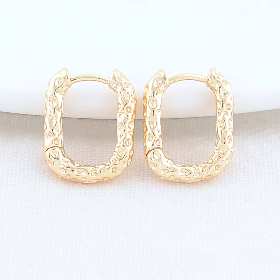 Boucles d'oreilles ovales en laiton couleur or 14K, cerceaux de haute qualité, fournitures de fabric