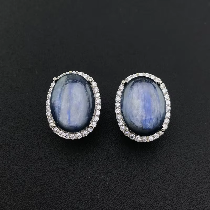 CSJ – boucles d'oreilles en Malachite naturelle véritable, en argent Sterling 925, Larimar Kyanite o