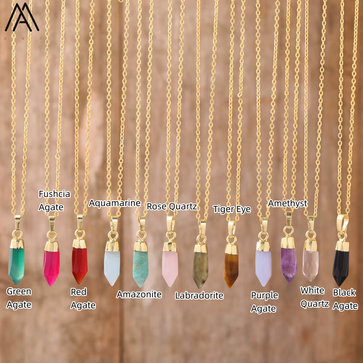 Collier pendentif en cristal d'Alanding Yst pour femme, bijoux de luxe, pointe de flèche naturelle, 