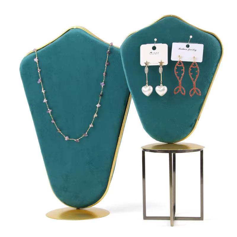 Collier modèle buste spectacle exposant velours porte-bijoux organisateur boucle d'oreille pendentif