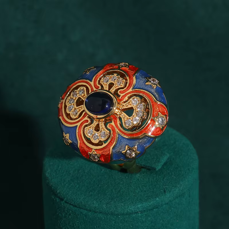 Ensembles de bijoux de Dubaï en émail narévidés pour femmes, sculptures de palais, pendentif pétale 