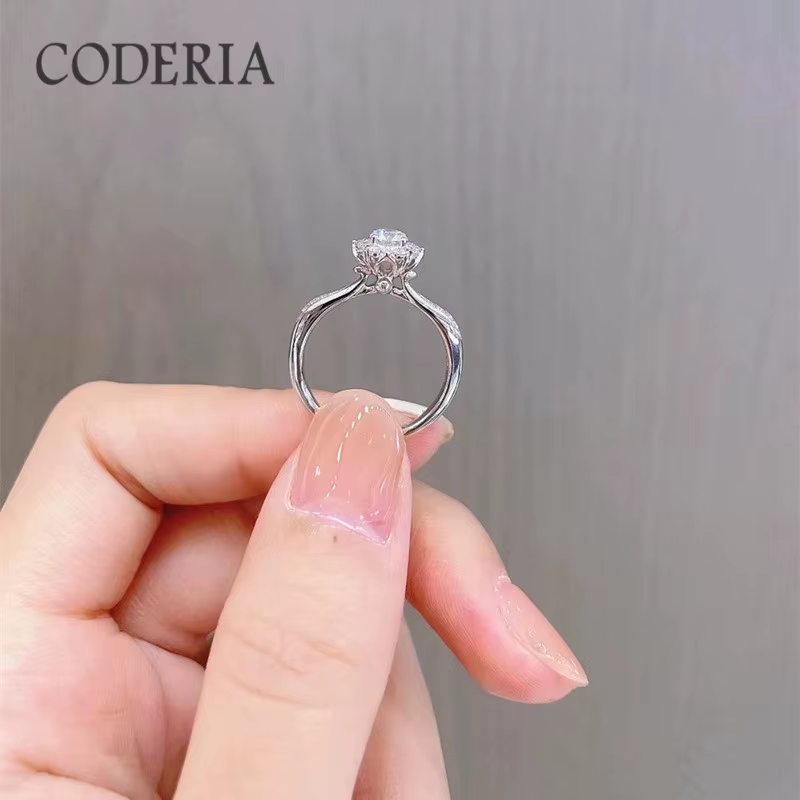 Bague Moissanite en argent Sterling 925 pour femmes et filles, bague de fiançailles, en diamant, cad
