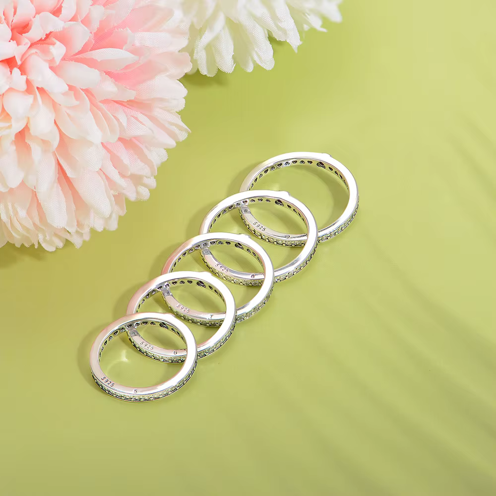 Bague européenne scintillante en argent Sterling AAA CZ S925, cœur rouge, pour femmes, fête d'annive