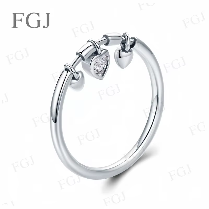 Bague en argent sterling 925 scintillante en forme de cœur avec CZ pour femme, bijoux de mariage, de