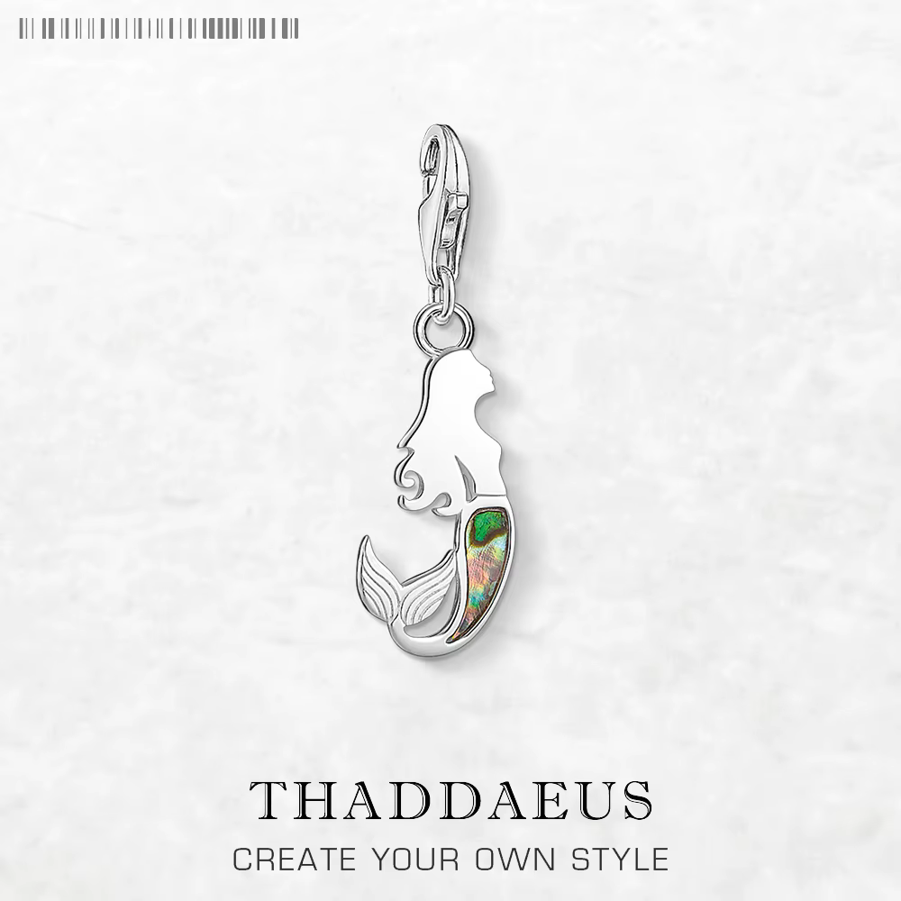 Pendentif sirène en argent regardé 925 pour femme, breloque pendante, bijoux fantaisie, cadeau roman