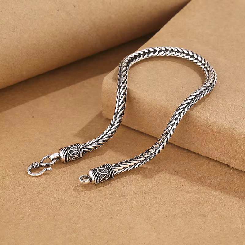 Bracelet en argent Sterling 925, chaîne Vintage pour hommes et femmes, bijoux de luxe de mariage, fi