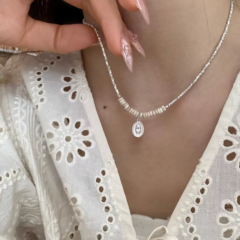 VENTFILLE-Collier de perles turquoise tulipe en argent regardé 925, conception d'épissage, bijoux ro