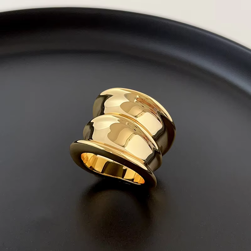 Bague de luxe en laiton plaqué or pour femme, marque de styliste, Europe et amérique, bijoux de qual