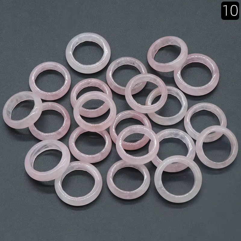 Bagues en pierre naturelle unisexe pour femme, anneau de doigt en cristal, fête de mariage, 6mm, 10 