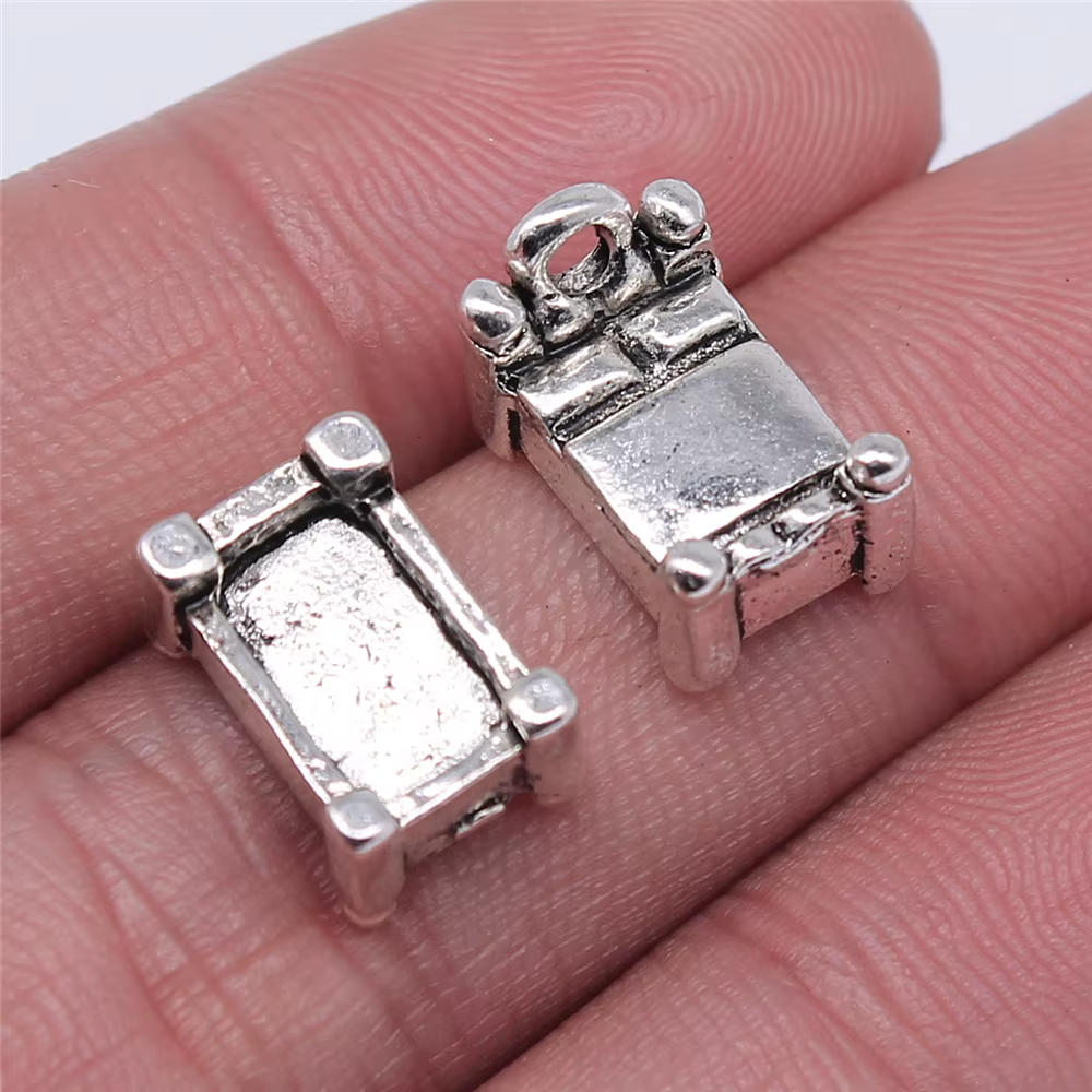 WYSIWYG 5 pièces 13x8mm fabrication de bijoux bricolage à la main artisanat breloques Antique argent