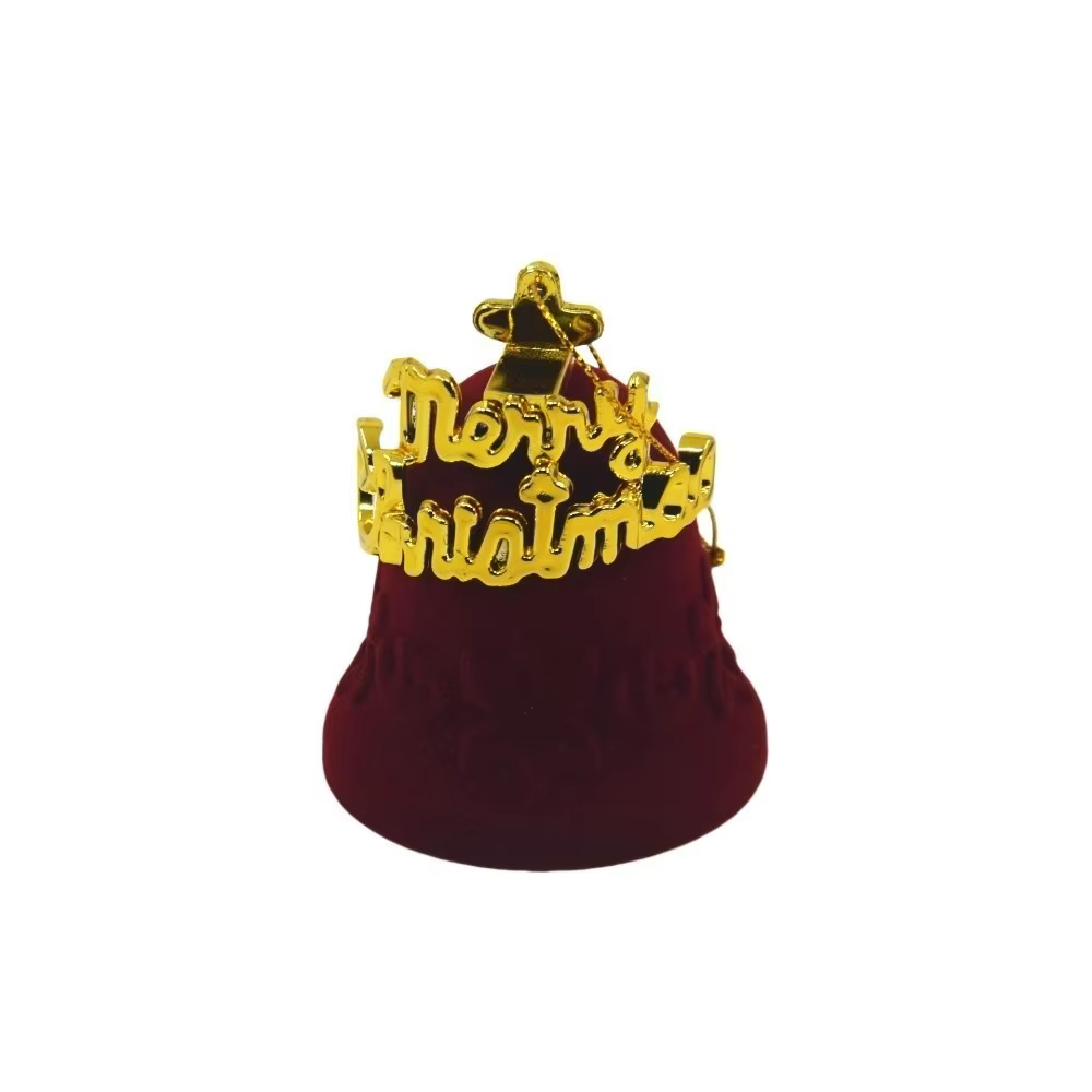 Cloche de noël, boîte à bijoux, bonhomme de neige floqué, ornement d'arbre de noël, Anti-collision, 