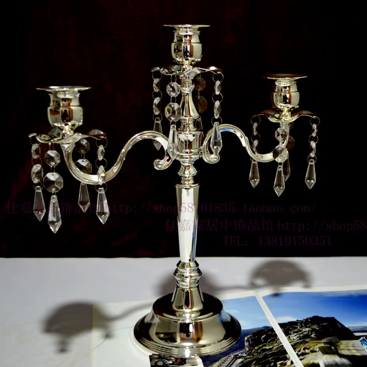 Creative Silver Romantic Leon Day-Bougeoir en cristal de verre, 5 bras, ci-après lelight QueHome Dec