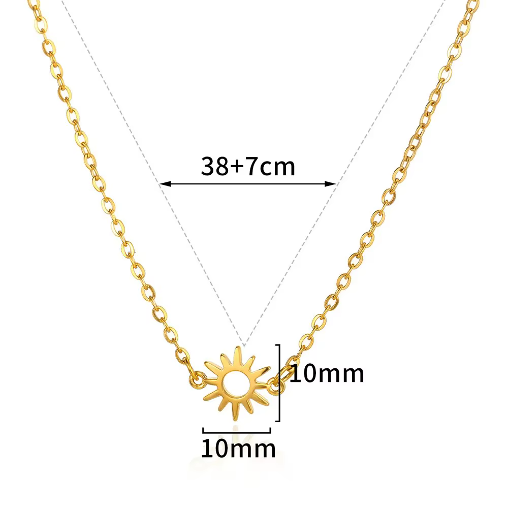 Colliers pendentifs soleil en zircon de luxe pour femmes, plaqués or 18 carats, bijoux de mode, cade