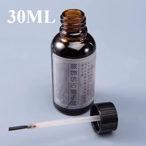 Solution de noircissement par oxydation pour bijoux en argent 30ML, pour ornements en laiton DIY et 
