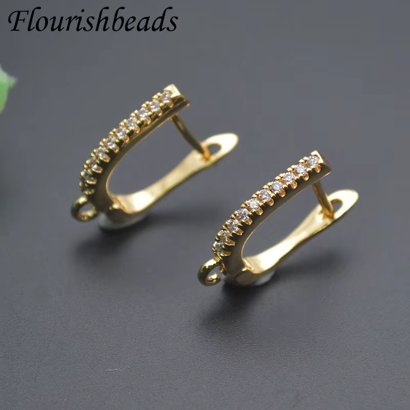 Fermoirs de boucle d'oreille plaqués or 18 carats, fil d'oreille, crochets de fixation de base, four