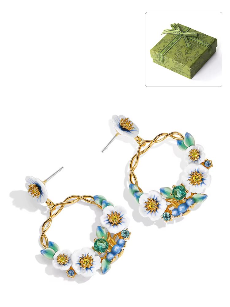 Boucles d'oreilles couronne de myrtille Boucles d'oreilles pendantes en myrtille Boucles d'oreilles 
