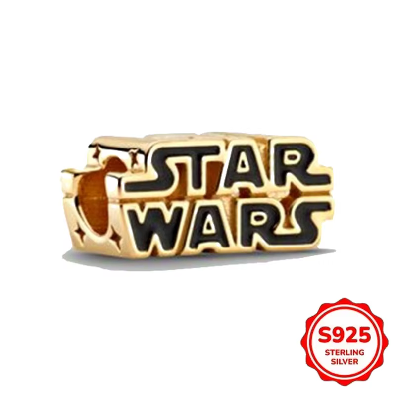 Breloques Mandalorien Guerrier Ombre en Argent Sterling 925 Star Wars, Perles de Guerre pour Bracele