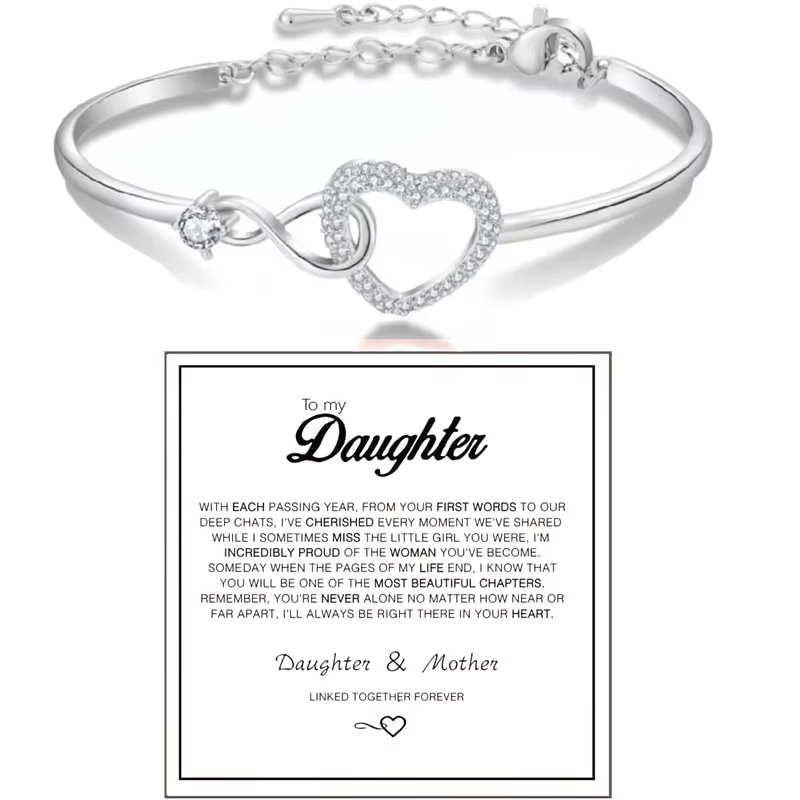 Infinity Forever Love Heart Bracelets de maman Zircon cubique cadeau inspirant à ma fille pour toujo