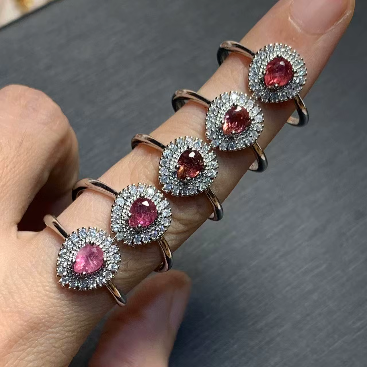 Bague spinelle rose naturelle Vintage pour femmes, en cuivre, bijoux fins simples, pierre précieuse,