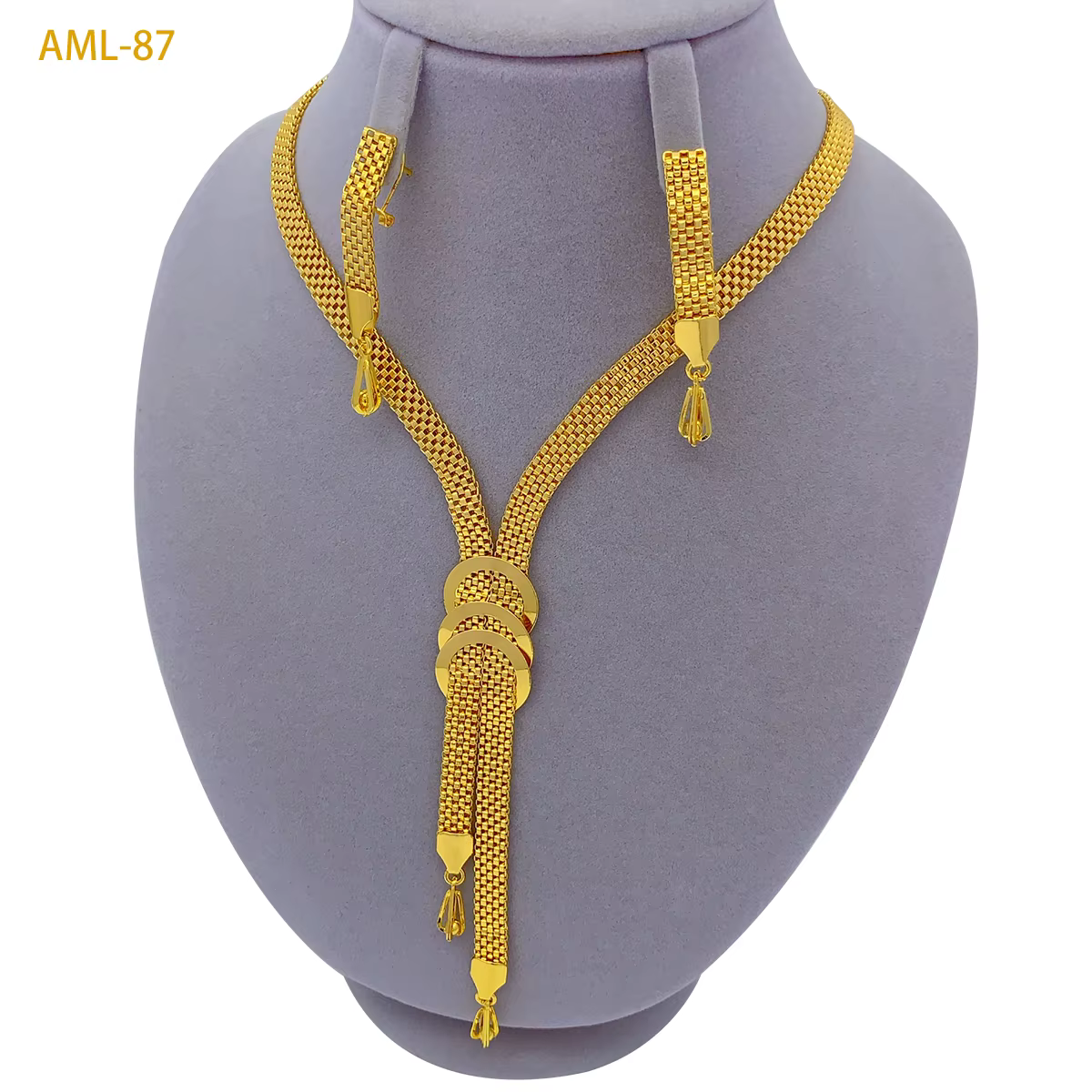 Dubaï 24K plaqué or collier boucles d'oreilles ensemble de bijoux pour les femmes Nigeria indien afr