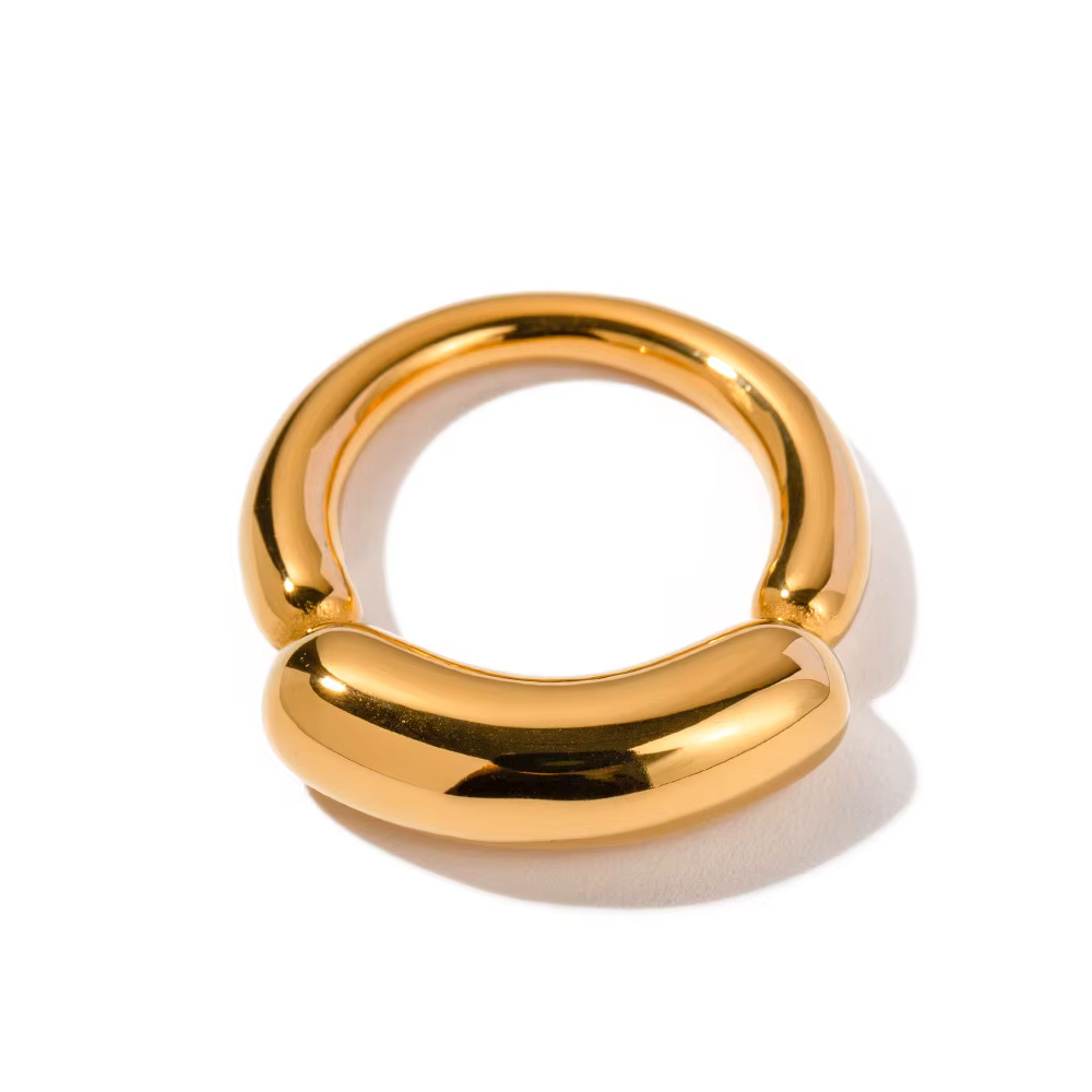 Amaiyllis-Bague en or 18 carats pour les amoureux, ligne optique de luxe, index souriant, bague de n