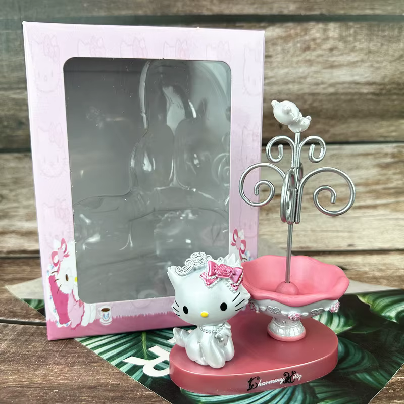 Boîte à bijoux solaire Vintage Kt Cat, jouet fait à la main pour fille, rangement utilisé, décoratio