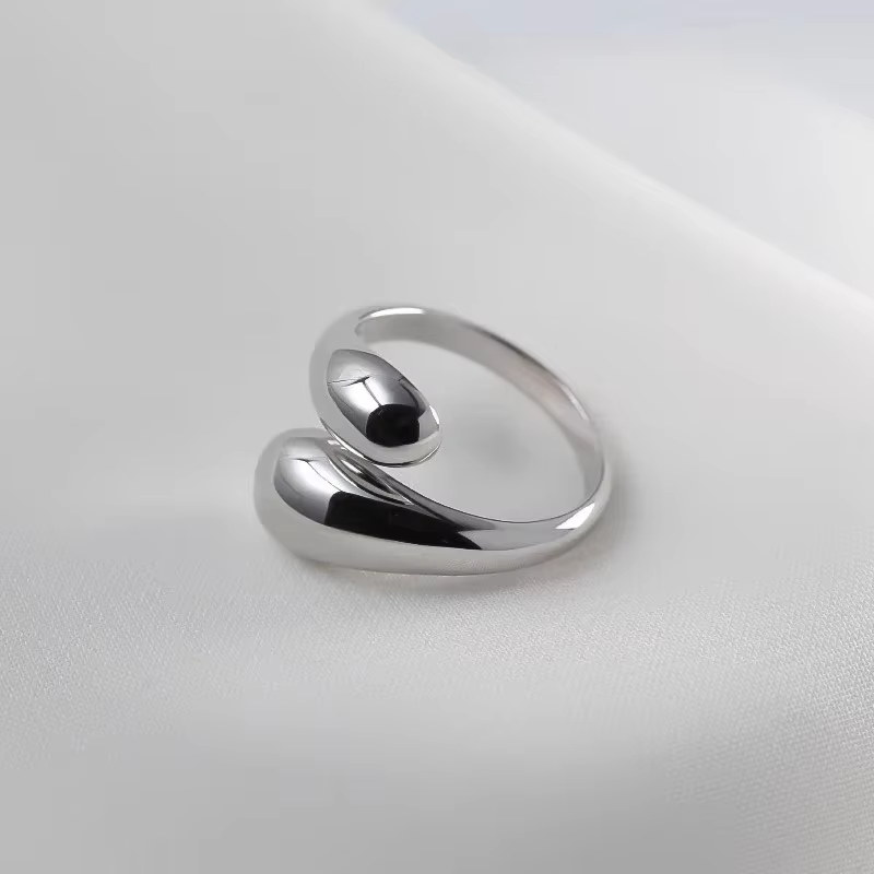 Bagues en argent Sterling 925 pour femmes, Couple minimaliste, fait à la main, Simple, grand anneau 