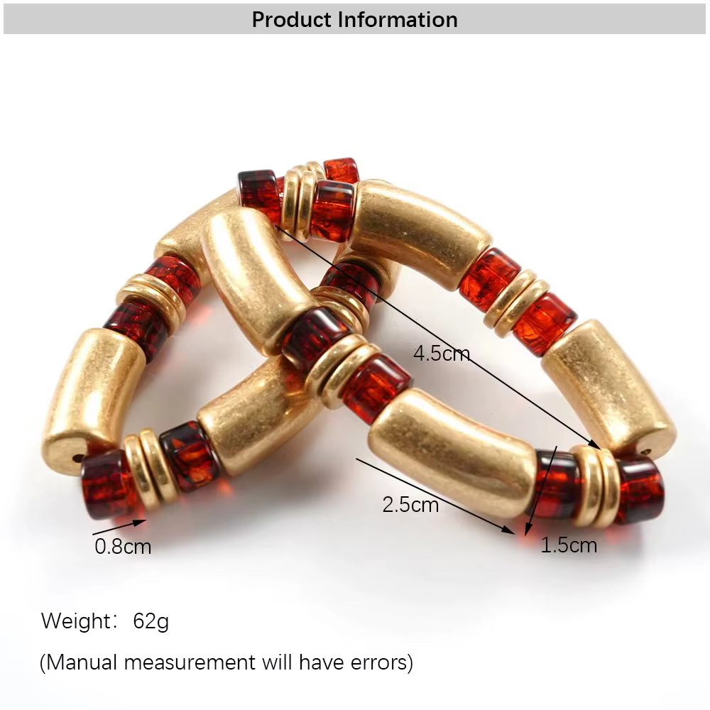 Ensemble de bijoux perlés couleur ambre pour femmes avec breloques dorées - Collier statement et bra