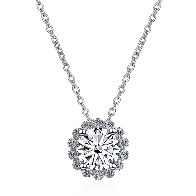 PomerceJelly-Collier Diamant Moissanite pour Femme, Argent Sterling 6.5, Bijoux de Luxe, Clavicule d