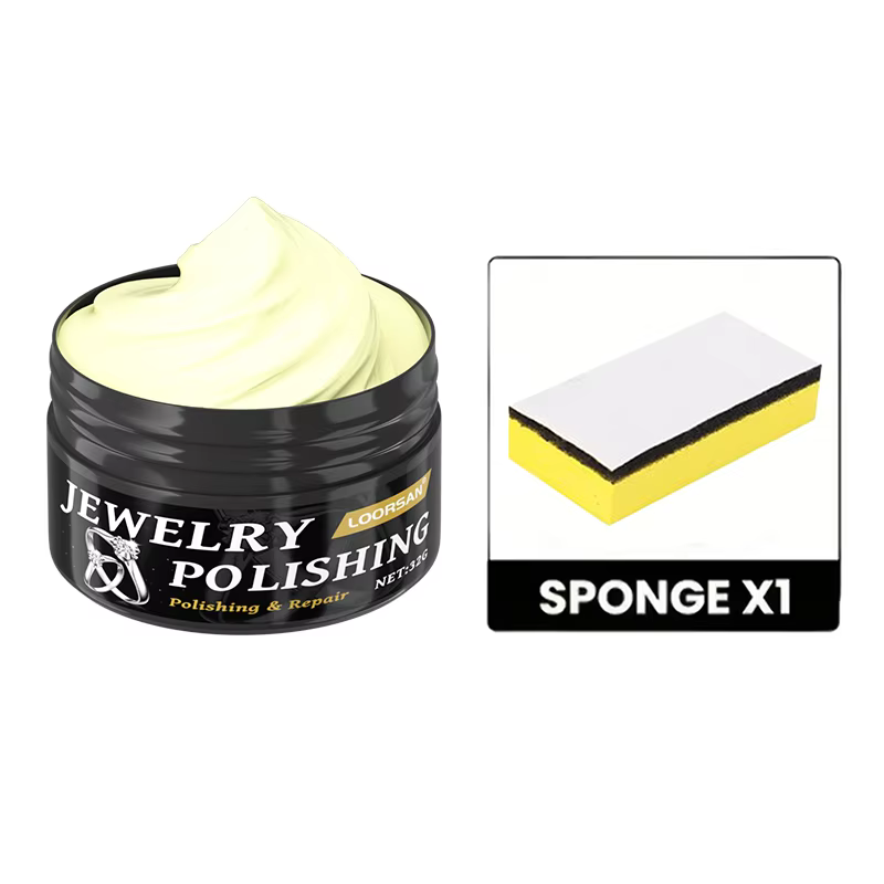 Crème de polissage pour bijoux LOORSAN 32G – Nettoyant pour bagues et bracelets en or et argent, éli