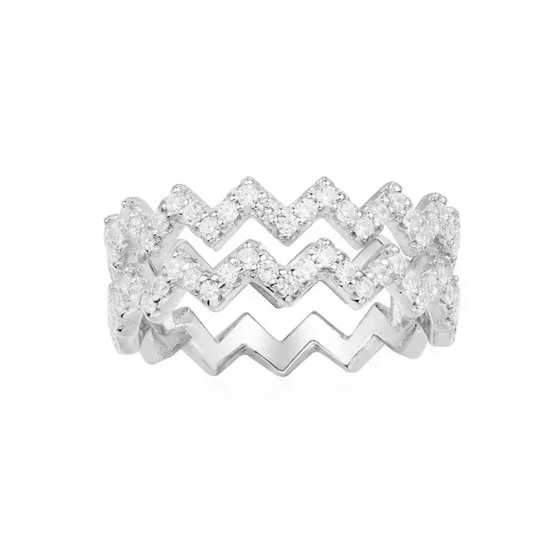LI KI – bague ondulée en argent 925 de haute qualité, multicolore, polyvalente, élégante, bijoux, ca