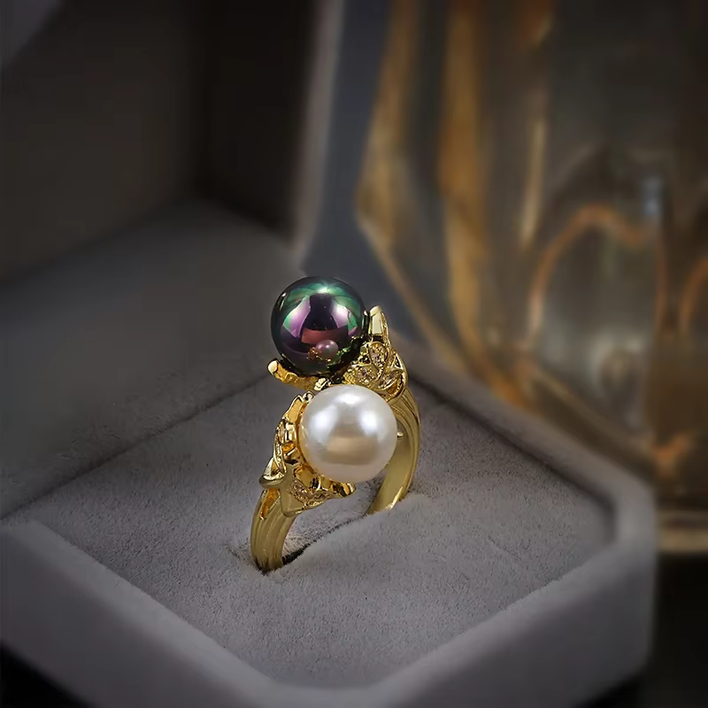 Bague en or 18 carats pour femmes, exquise, en deux couleurs, bijoux de haute qualité, cadeau d'anni