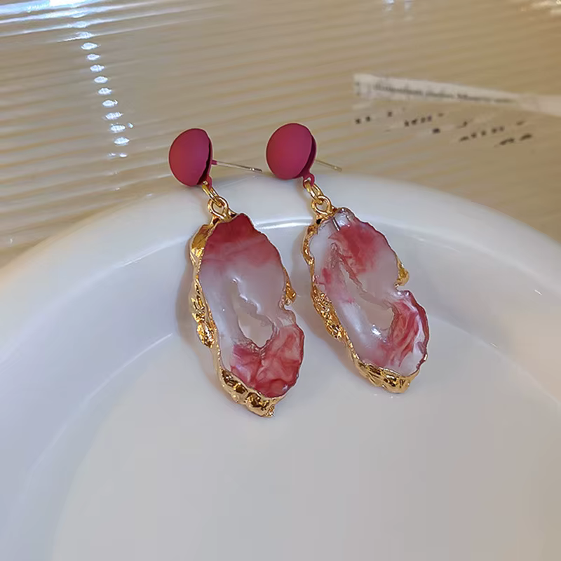 Boucles d'oreilles irrégulières émeraude Vintage pour femmes, bijoux de luxe de styliste, nouvelle c