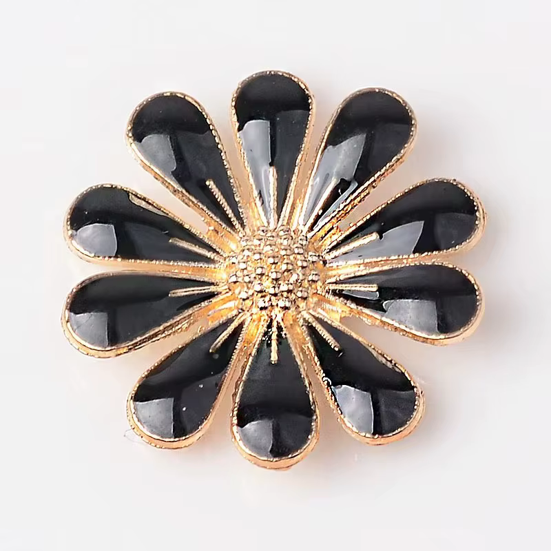 40 pièces de fleurs en alliage métallique plaqué or KC de 18 mm pour la fabrication de bijoux DIY