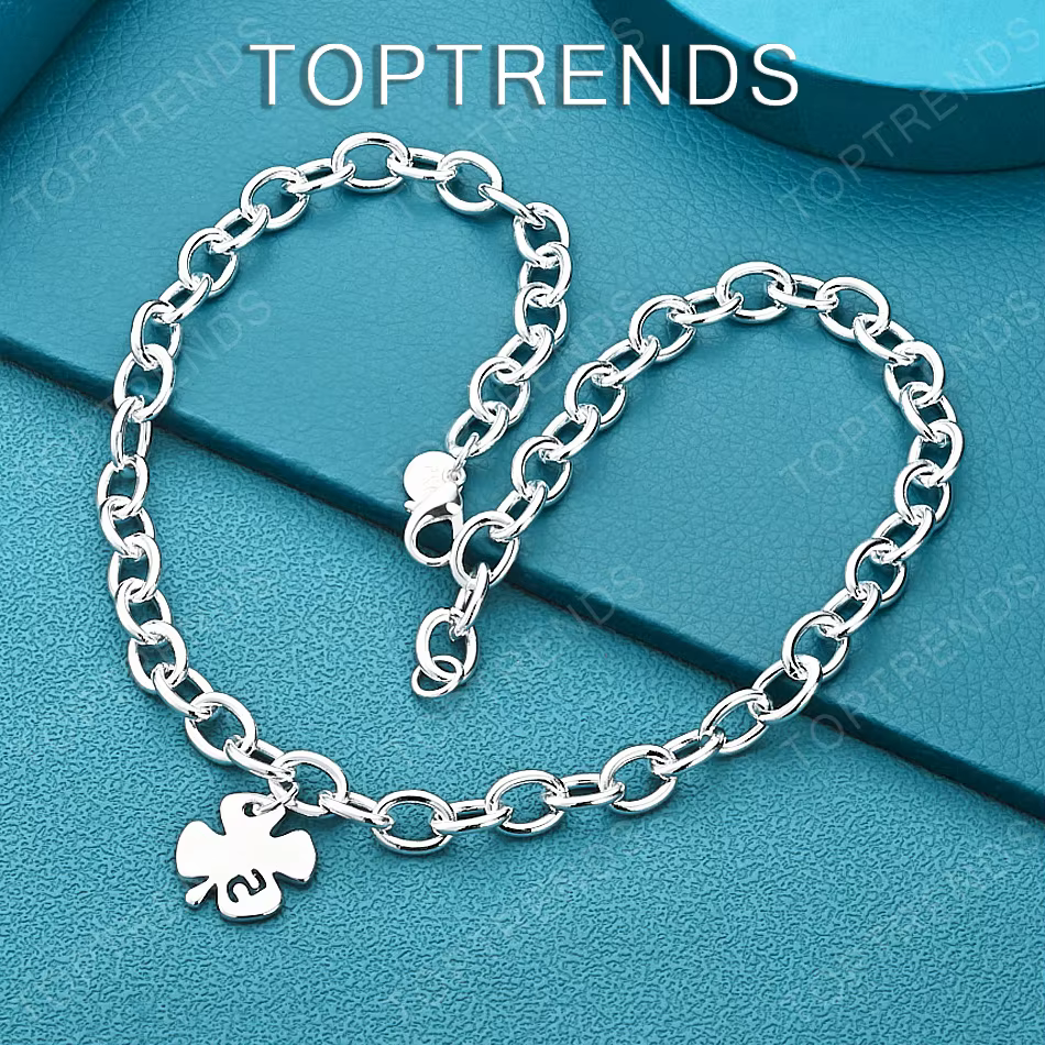 Joli collier avec pendentif trèfle à quatre feuilles en argent Sterling 925, bijoux à la mode, acces