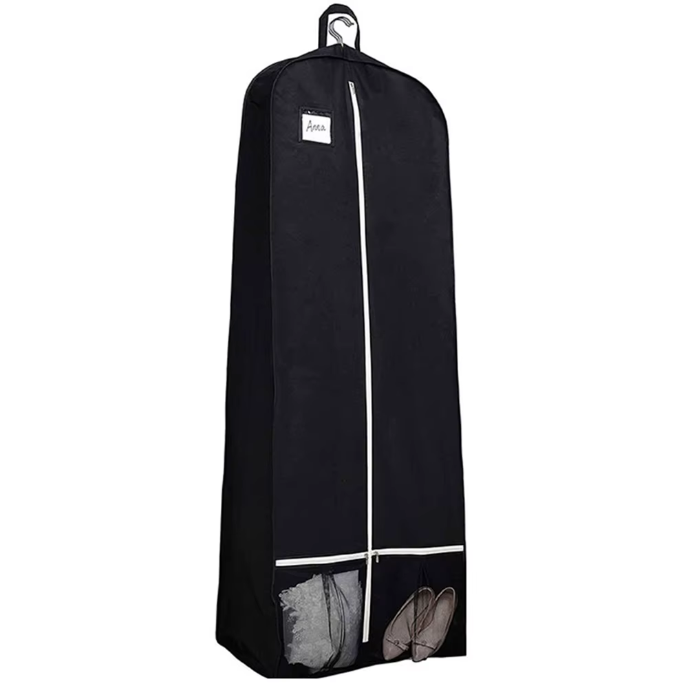 Sac de transport portable pour robe de mariée de 71 po avec grandes poches pour accessoires, sac fou
