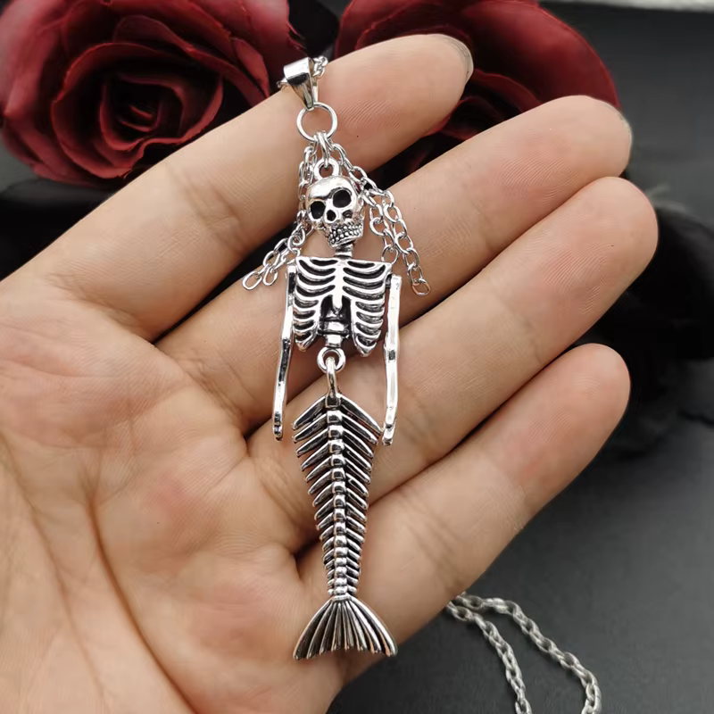 Collier de Modules de Sirène pour Femme, Long Pendentif Flash, Accessoires de Bijoux Gothiques, Mode