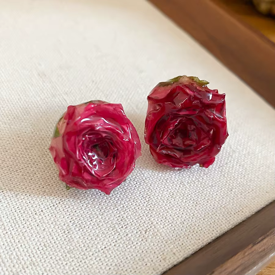 Boucles d'oreilles en forme de rose, bijoux élégants et luxueux pour femmes