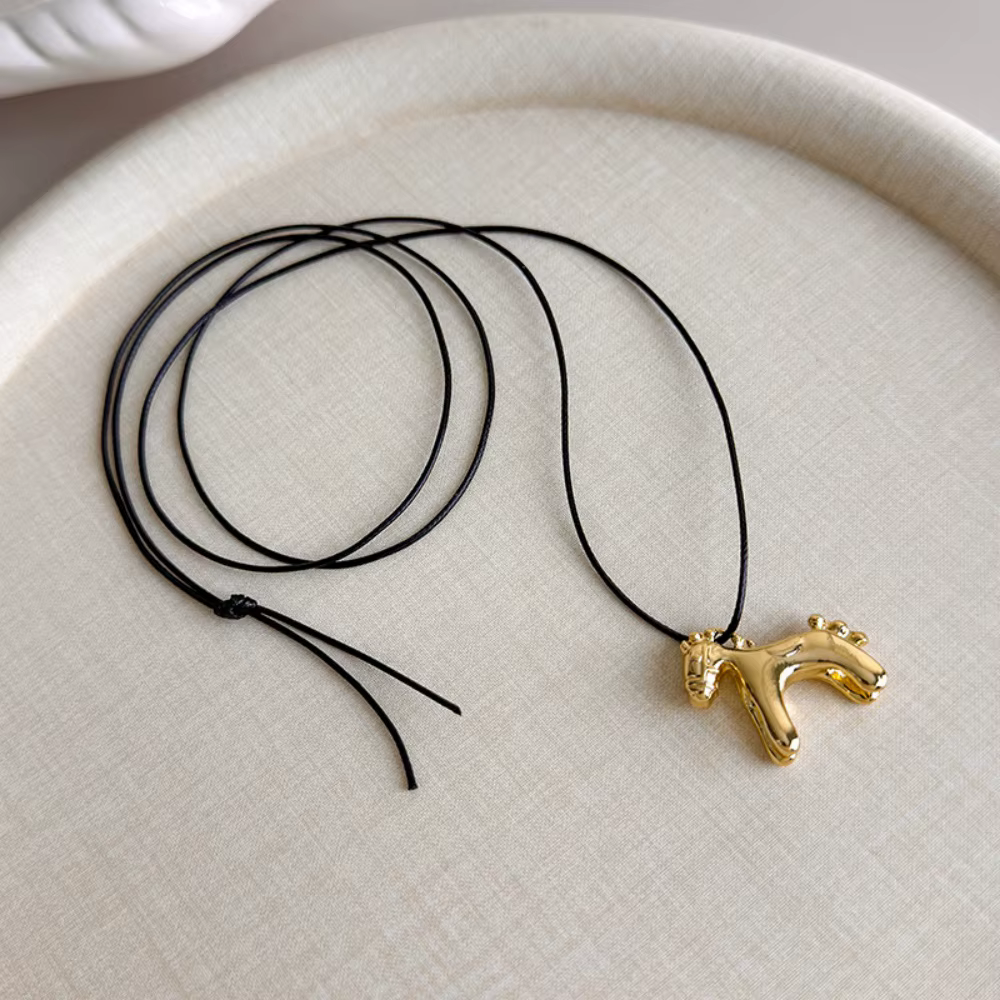 Collier Long avec pendentif cheval coloré pour femmes, chaîne de pull Simple et réglable, bijoux cad