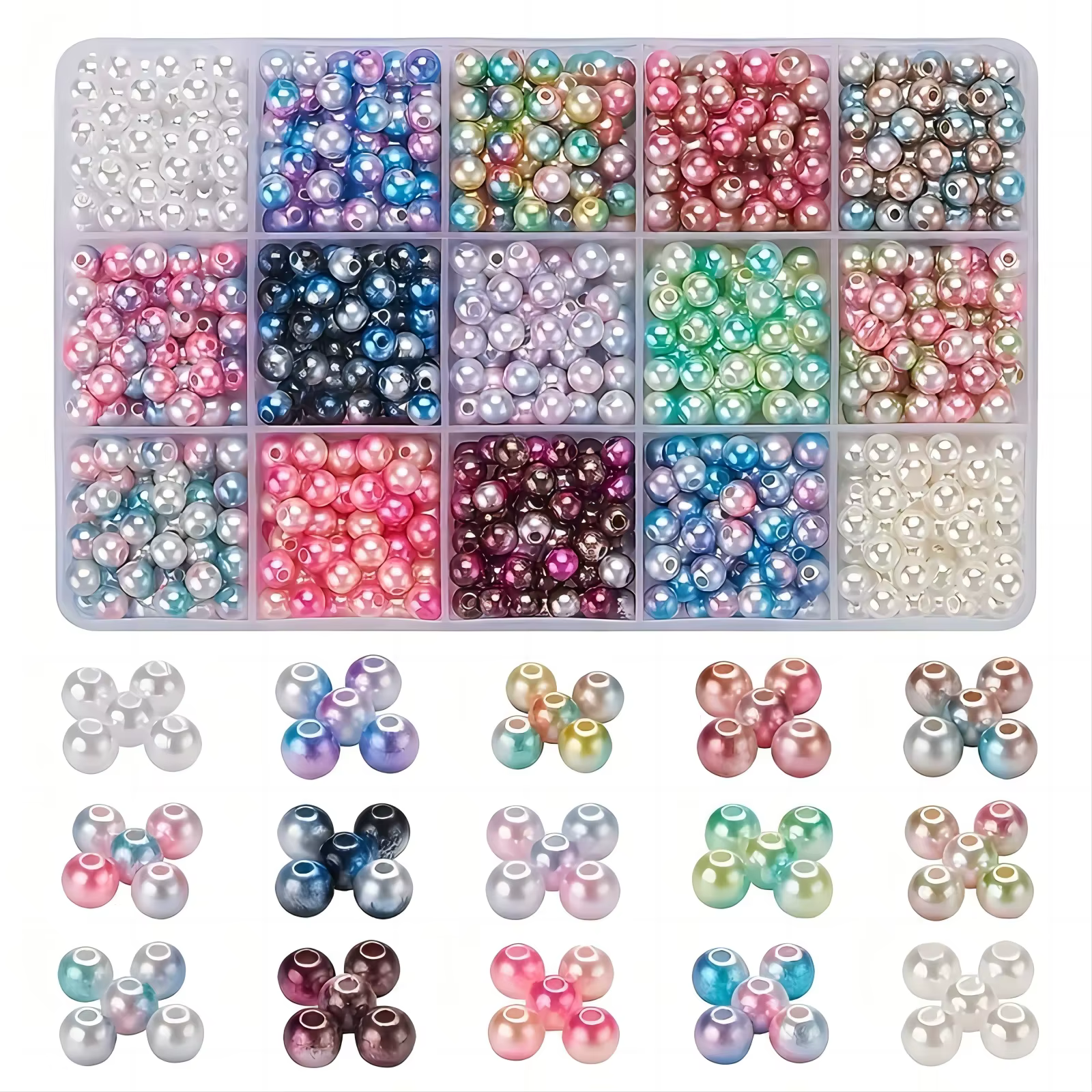 Coffret de bricolage sirène, environ 900 pièces, adapté à la fabrication de bijoux, bracelets, colli