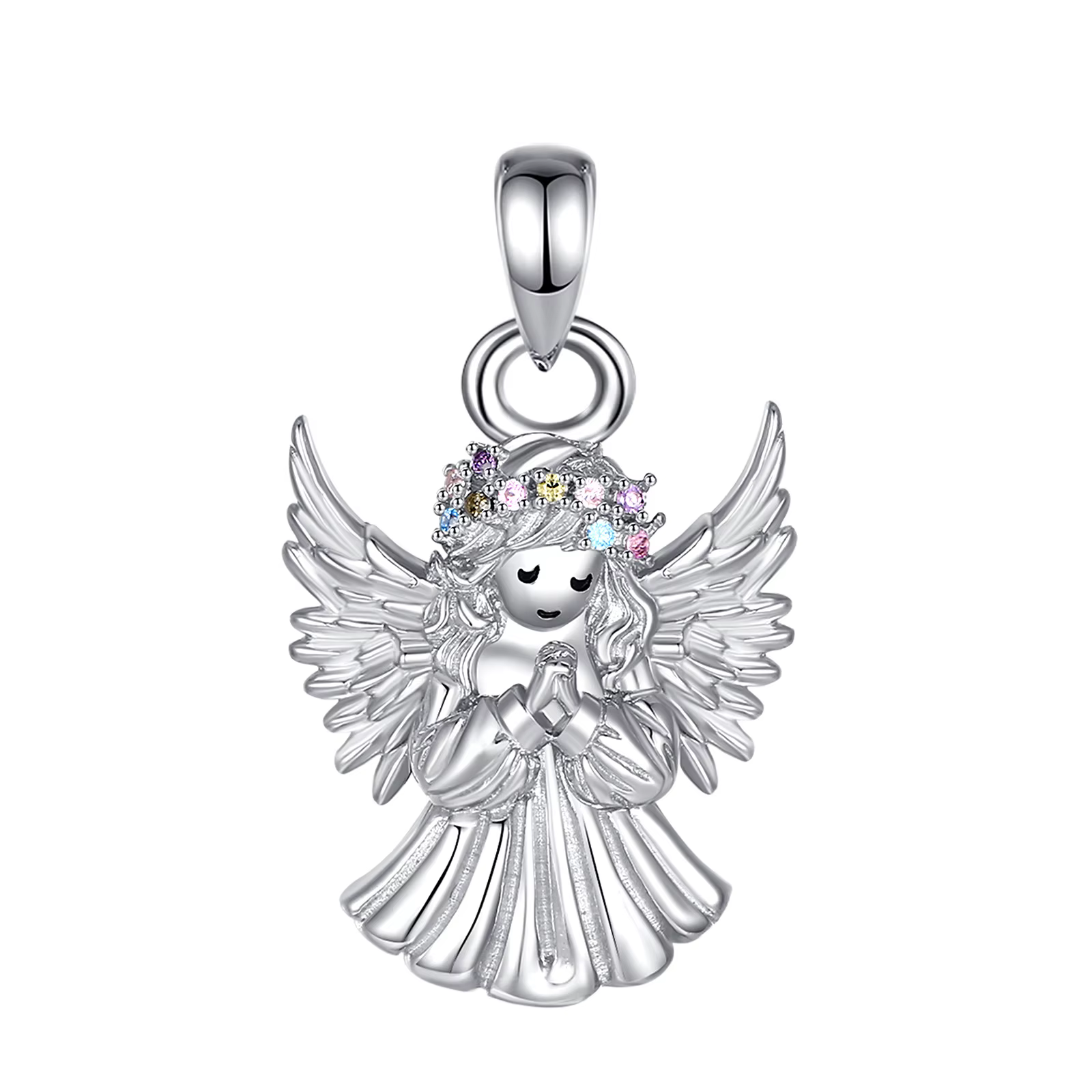 Eudora-Collier Ange en Argent Sterling 925 pour Femme, Pendentif Élégant, Bijoux Religieux, Cadeau F