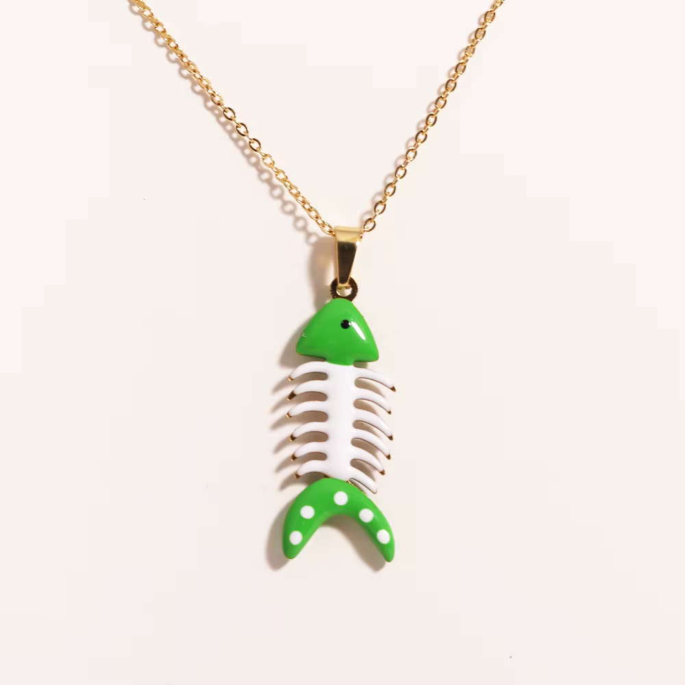 Colliers imperméables avec pendentif poisson en émail coloré pour femmes et filles, jolis bijoux de 